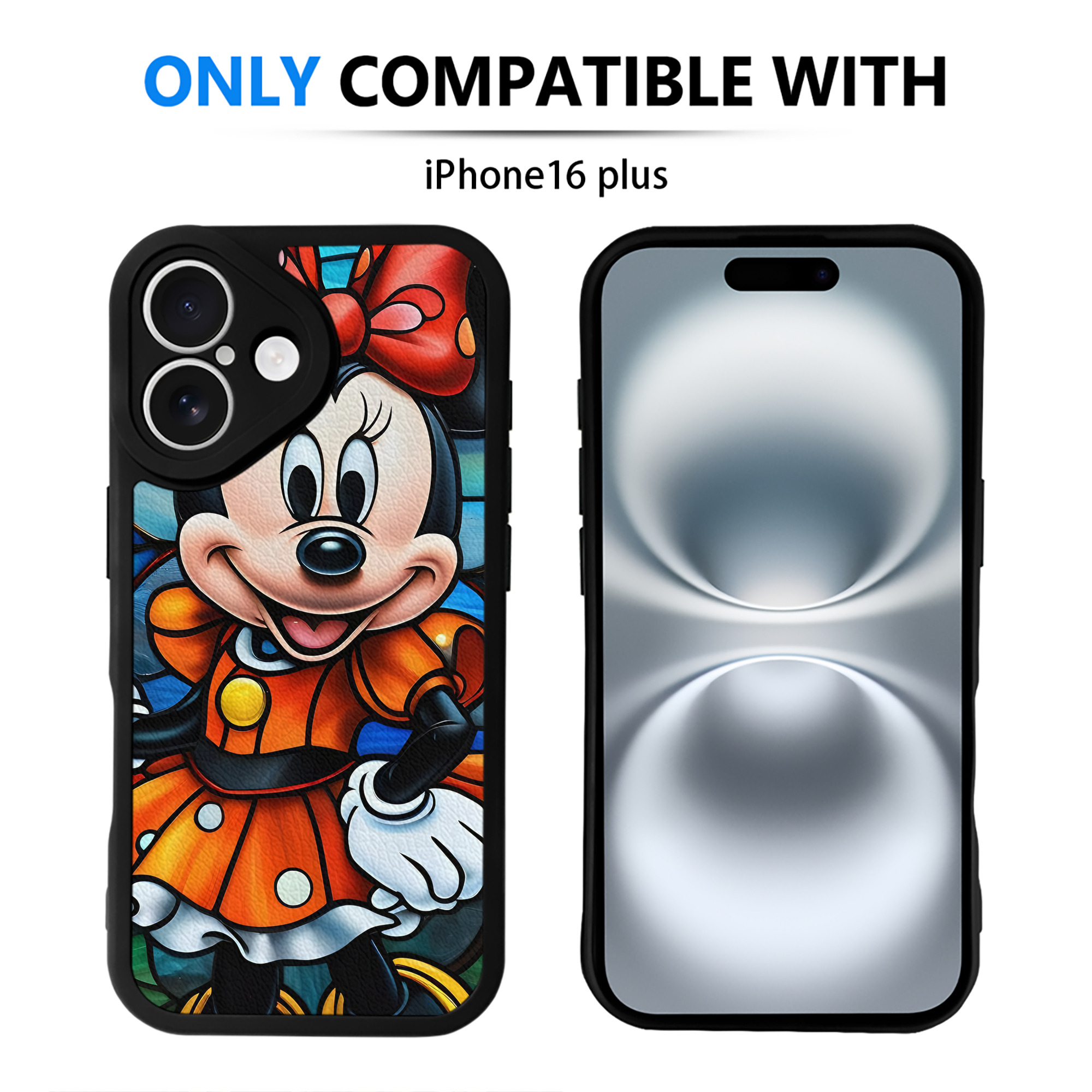 （画像用） ミッキーマウス Mickey Mouse 【iPhone 16シリーズ対応】シリコンスマホケース（レザー調） 材質：シリコン